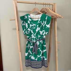 Eliza J floral green dress spring summer 0 XS